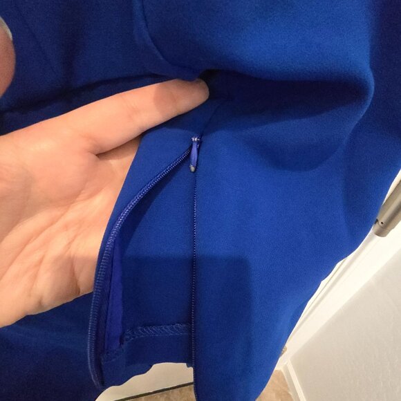 Sachin & Babi Blue Patrizia Bateau Asymmetrical Hem Midi Sheath Dress Size 14 - Picture 15 of 16